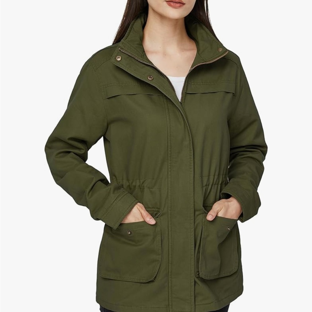 NWT WenVen Women’sCasualMilitaryJacketCotton‎ StandCollarUtility| Size XL | 1C
